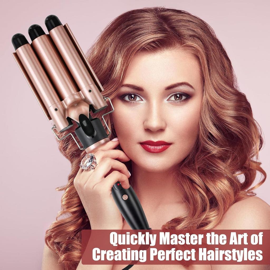 5 in 1 Hair Curling Wand Set Tourmaline Ceramic Curling Iron PTC Fast Heating Auto Shut Off Curling Brush