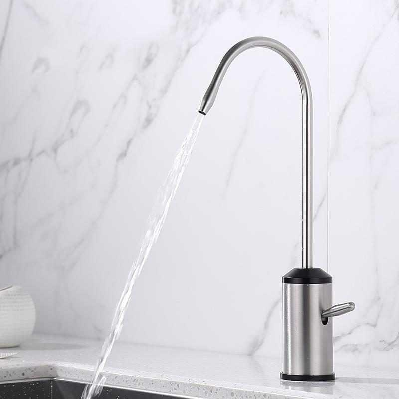 304 Stainless Steel 1/4"Kitchen Filtered Faucet Direct Drinking Tap Osmosis Drinking Water Filtration System Sink Tap Black/Gray