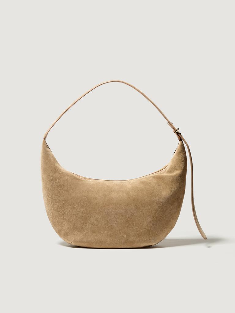 Bemuse Mansion Real Suede Hobo Bag - Sand Beige