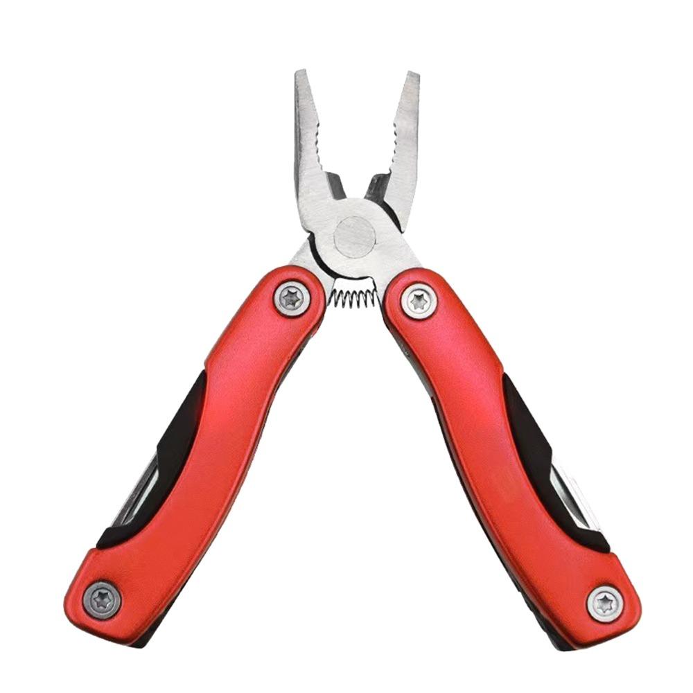 

Stainless Steel Folding Pliers 12-in-1 Bottle Opener Combination Plier Mini Scissor Cutters Hand Tools Outdoor Camping Gears Kit червоний