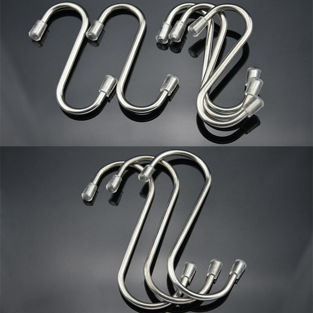 S Hanger Stainless Steel Coat Scarf Bag Keys Hook Kitchen Bathroom Storage Organizer Hanging Holder Organizing Reusable