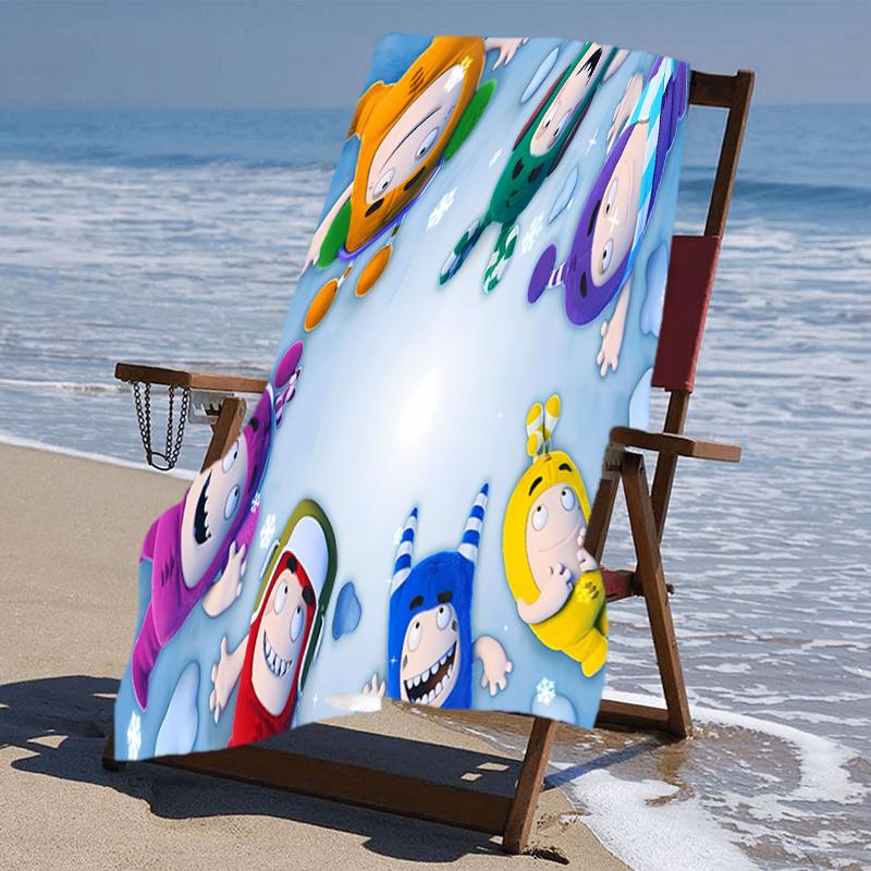 proof beach towel with a Oddbods pattern - soft,absorbent,quick-drying,machine washable - perfect for swimming,camping,bathing