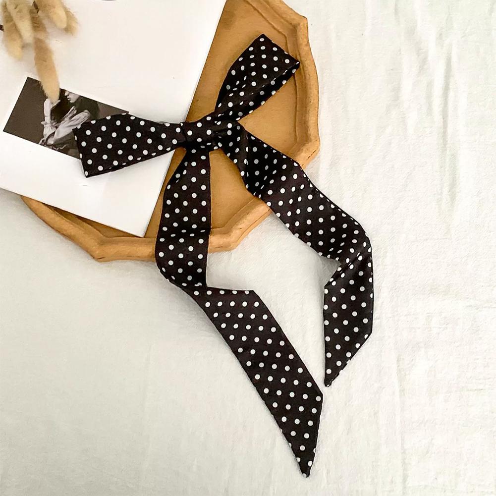 Fashion Dot Ribbon Silk Scarf Women Thin Neck Scarves Lady Small Shawls Bandana Narrow Female Neckerchief Dress Accessories