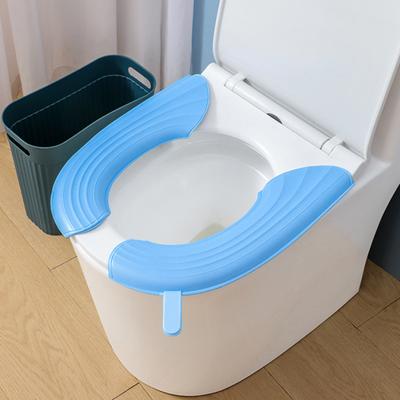 1 Pair Useful Easy Installation with Handle Toilet Seat Pad Sticky Bathroom Warmer for