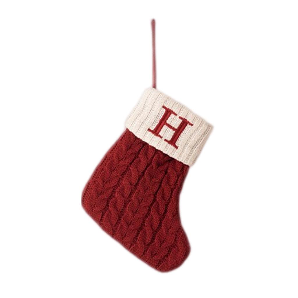 Letter Christmas Stocking Creative Christmas Tree Ornament Christmas Knitted Socks Decoration Props Christmas Decorations