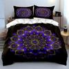 Mandala Kunst Dekor Set Weiche Bequeme Bettbezug Bettwäsche Set Enthalten 1*Bettbezug & 2*Kissenbezüge Geschenk