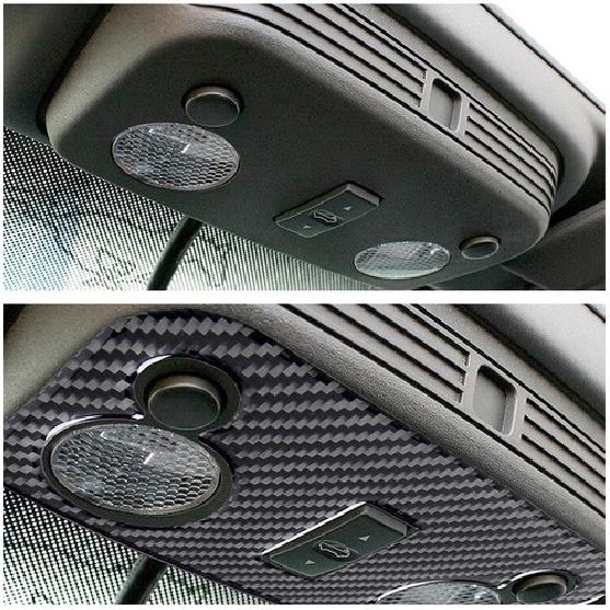 For Ford Mustang 2009-2013 Carbon Fiber Roof Reading Light Cover Sticker Trim SU
