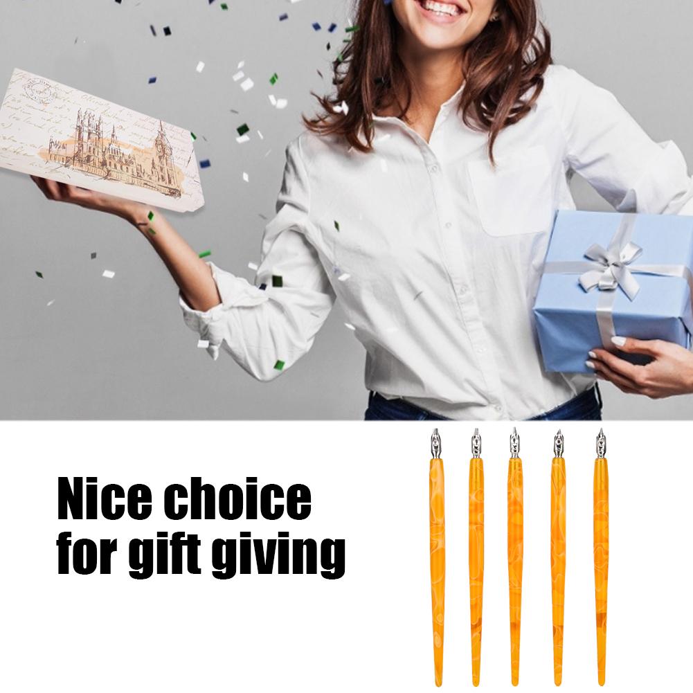 5 Pezzi Bella Penna Acrilica Pennino Rotondo Strumento per Disegno Artistico a Fumetti Accessori Forniture
