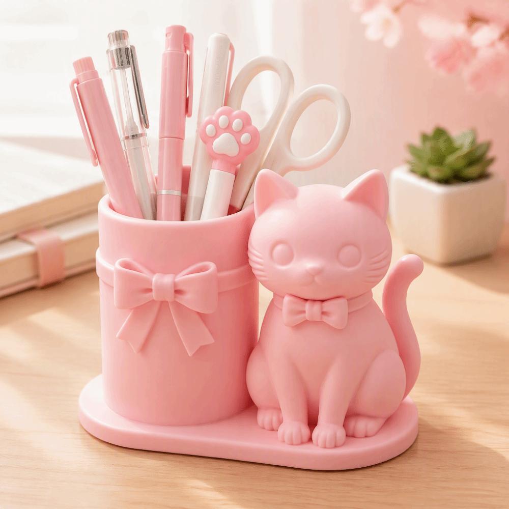Plastic Pen Holder 3D Printed Desktop Stationery Organizer Unique Pencil Cup  Office Desk