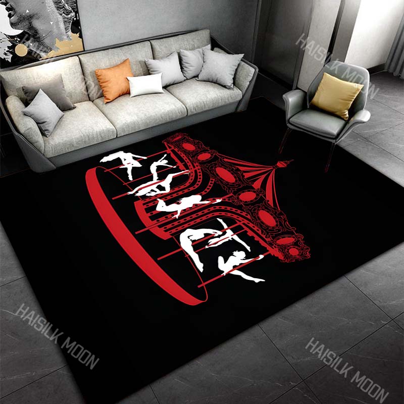 Pole Dance Art Print Cartoon Carpet Rug for Living Room Bedroom Sofa Home Decor Area Rug Non-slip Mat for Gifts