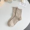 Women's Summer Thin Pure Cotton Poll Dot Crimped Boneless Tube Pile Socks