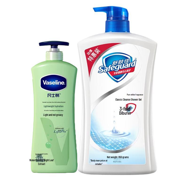 Vaseline Aloe Fresh Body Lotion & Pure White Shower Gel Duo