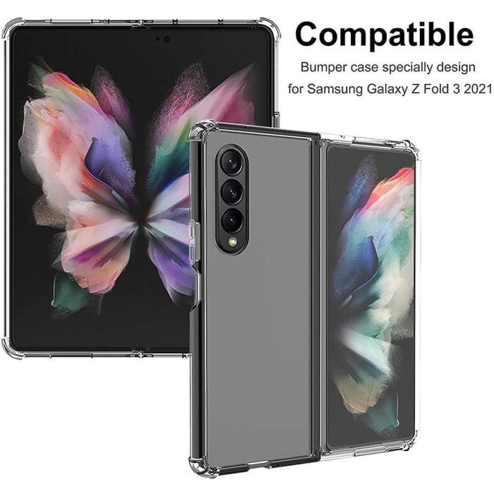 Coque de protection - Booling - pour Samsung Galaxy Z Fold 3 - Silicone - Transparente - Renforcée 4 Coins