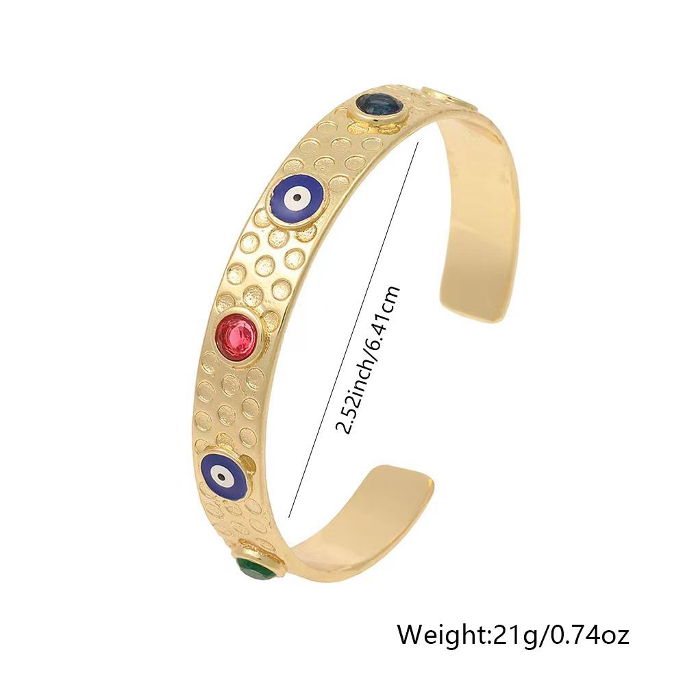 New Style Simple Women's Hip-hop Fashionable Design Textured Opening Dripping Oil Eye Bracelet