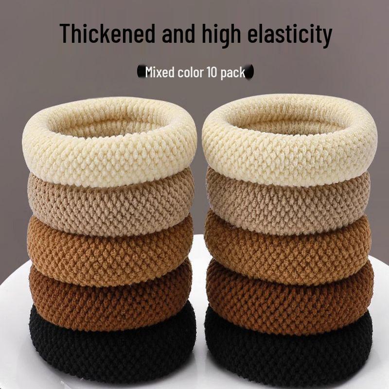 Benzi de păr groase cu elasticitate ridicată: Elasticuri de păr durabile, fără cusături, late pentru cozi de cal înalte și cocuri