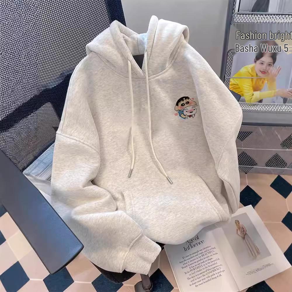 Early Autumn Korean Style Loose Crayon Shin-chan Oversized Women's Hoodie