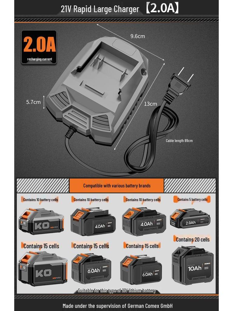9P1E Cordless Lithium Drill & Hammer Set: Electric Wrench, Angle Grinder, Universal Charger (12V, 16.8V, 21V, 25V) with Accessories