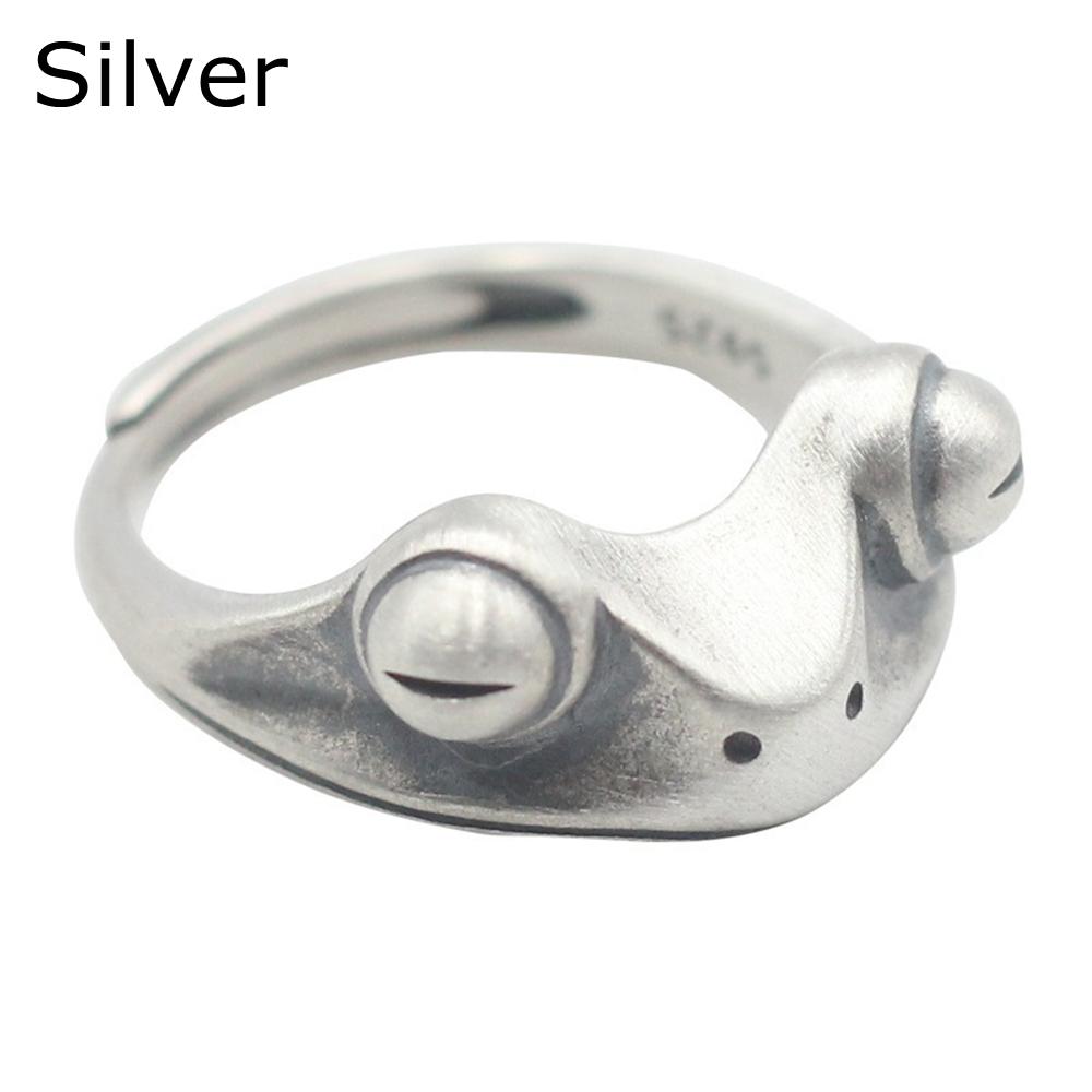 

Fashion Vintage Unisex Lucky Rings Open Ring Retro Creative Animal Frog Rings Bohemian Toad срібний