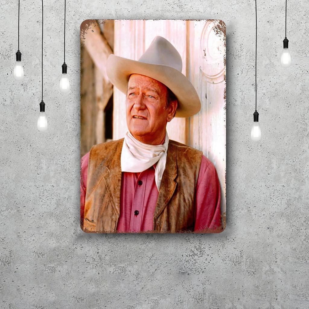 john wayne Classic Poster Rusty Metal Plaque Retro Decorative Plate Bar Man Cave Garage Club Metal Sign Wall Decoration