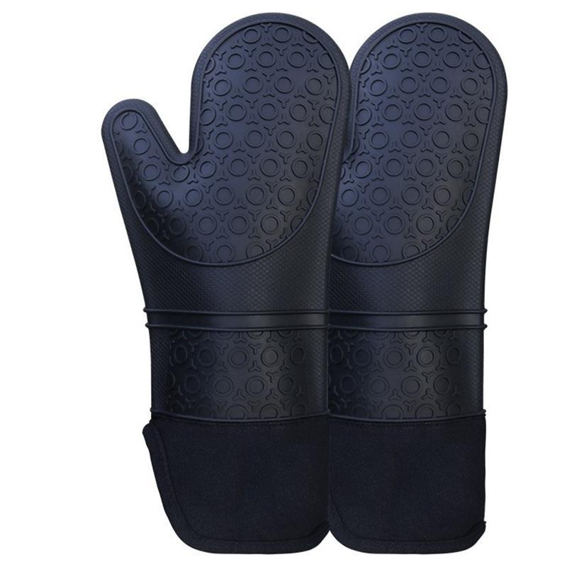 1pc Insulated Oven Gloves Silicone Heat-proof Gloves Oven Mitts Microwave Oven Baking Tools Household Kitchen Bar Bakeware