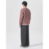 8SECONDS Sleeve Patch Detail Raglan Round Knit Dark Pink