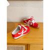Genuine leather ~ 7cm small person inner height toe half slippers women wear casual sports sandals without heels and training shoes