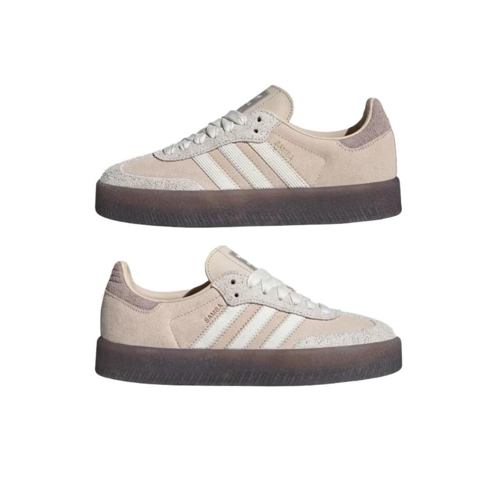 adidas  Sambae Linen Gum Women Sneakers Cream Off-White Grey JI3882