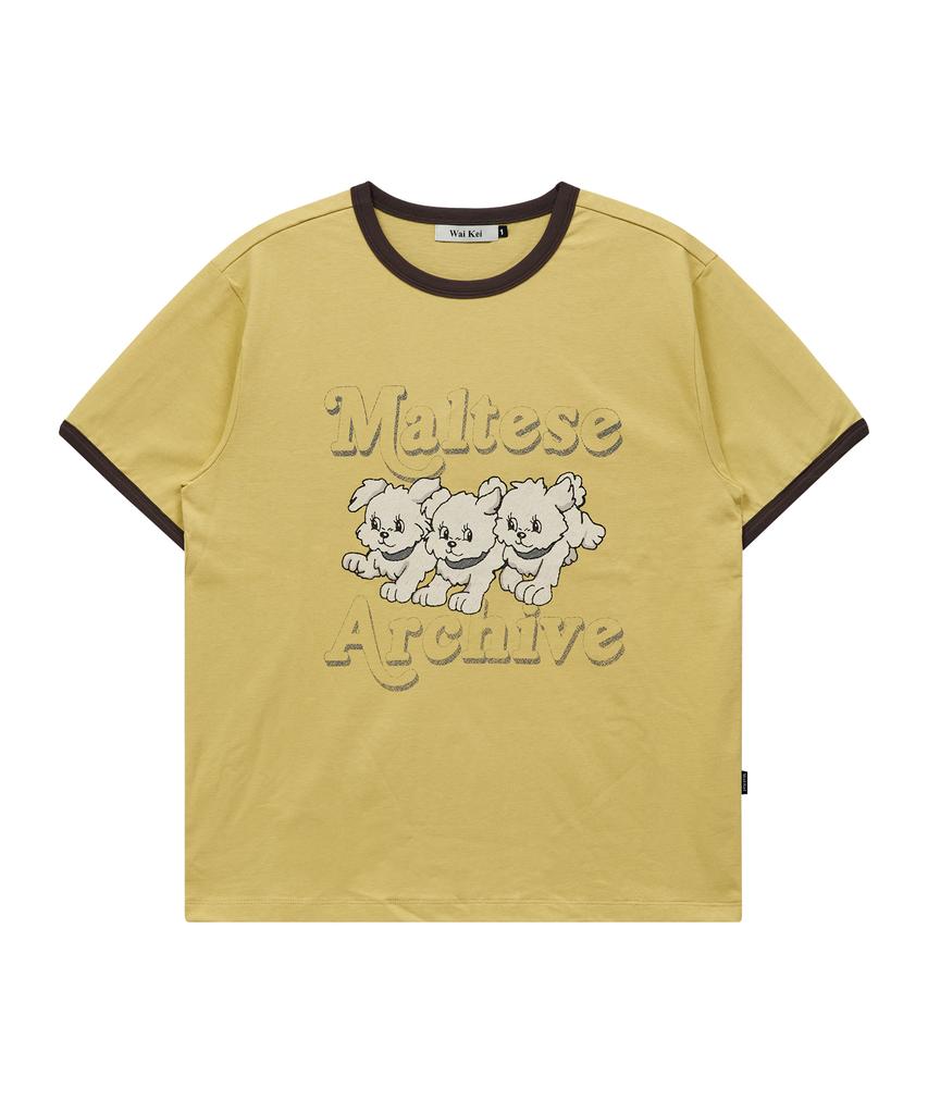 WAIKEI Maltese Archive Ringer Short Sleeve T-Shirt Ver.2 Yellow