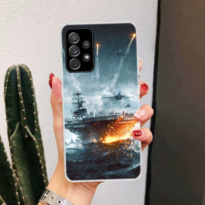 Military Aircraft Warship Fighter For Samsung Galaxy A52S A42 A32 A22 A12 A02S A51 A50S Phone Case A41 A31 A21S A30S A20S A20E A