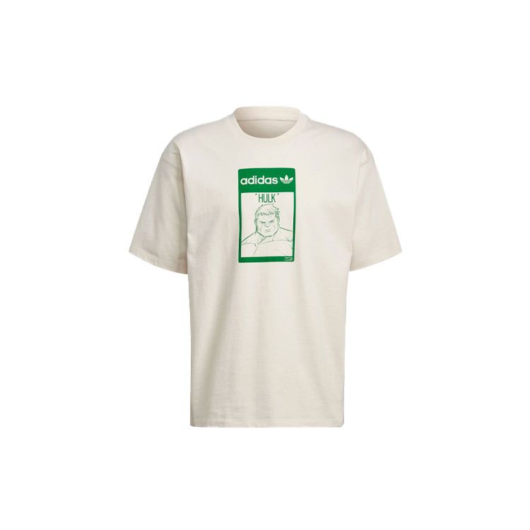 Adidas Originals x Marvel Hulk Unisex Loose Fit Cotton Graphic T-Shirt White GP3398 XS