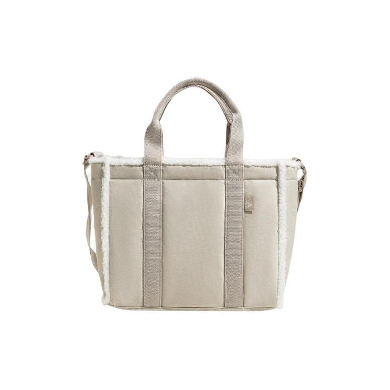 New Adidas Recycled Material Tote Bag Shopping Bag Portable Crossbody Bag Shoulder Bag Women's Light Khaki IX7963