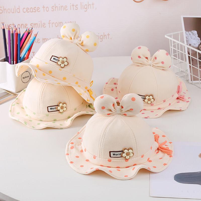 Baby Girl Autumn Spring Thickened Bucket Hat Cute Warm Adjustable Fisherman Hat For Infants Toddler Sun Protection Cap