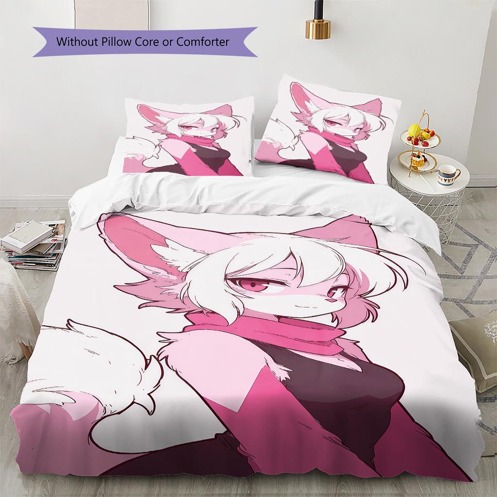 Sada povlečení s anime vzorem, přikrývka a povlak na polštář, bytová dekorace, dárek k narozeninám (1 * povlak na peřinu + 2 * povlak na polštář, bez jádra)