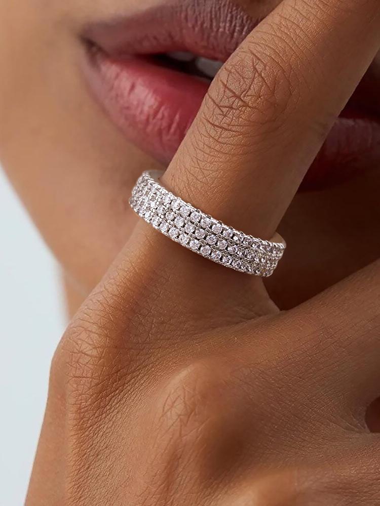 Eternity Female ring 925 silver Micro Pave AAAAA Zircon cz Wedding Band Rings for women Bridal Party Fine Jewelry Gift