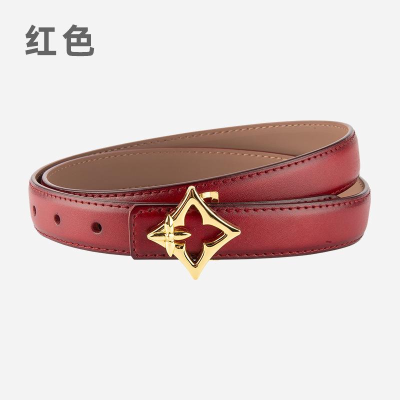 Belt Women's Genuine Leather Korean Version Douyin Belt Women's Young People Cowhide Belt