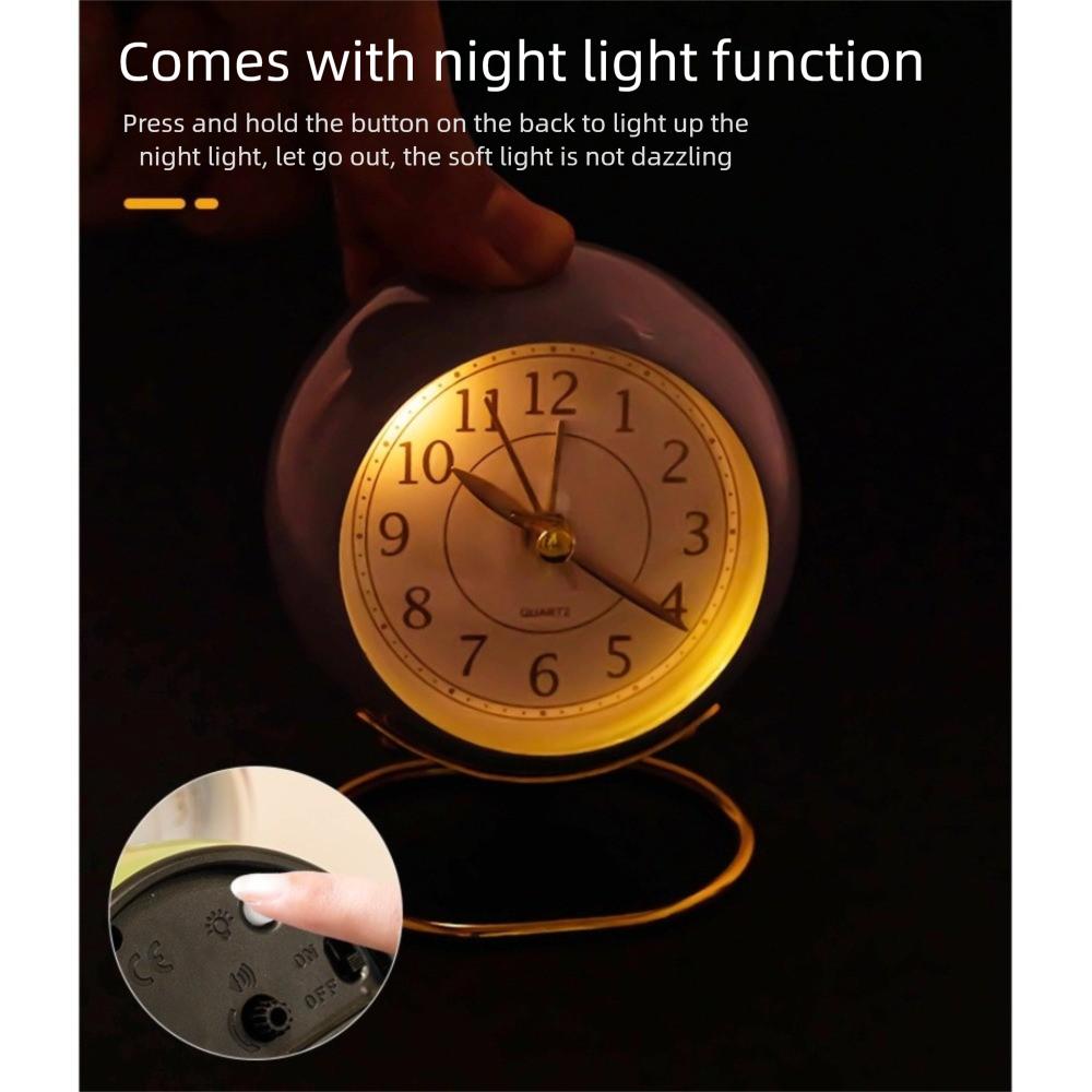 Elegant Premium Alarm Clock Retro Style Bracket Bedside Clock Lamp with Light Multi-color Clock Decoration Ornaments Living Room