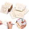 20pcs Montessori Kids Drawing Toys Wooden DIY Painting Stencils Family Educational Craft Puzzle Imitate Toys for Kids Gifts