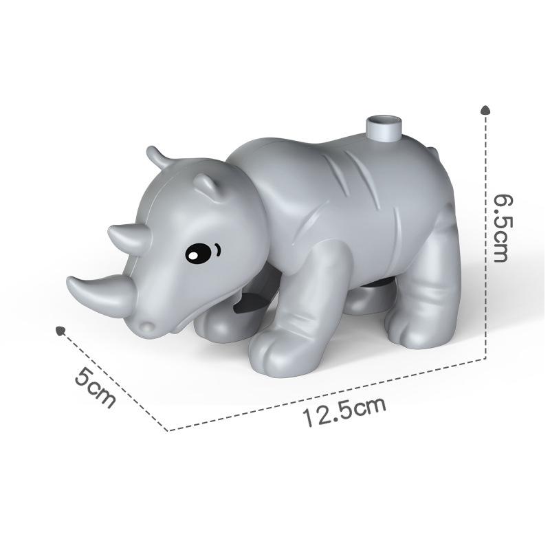 Big Building Blocks Marine Farm Animal Cat Dog Accessories Lion Shark Compatible With Duploed City Education Children Gift Toys