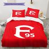 Ensemble de couette et taies d'oreiller logo Fortuna Düsseldorf Décoration de maison Cadeau d'anniversaire (1 housse de couette + 2 taies d'oreiller, sans garniture.)