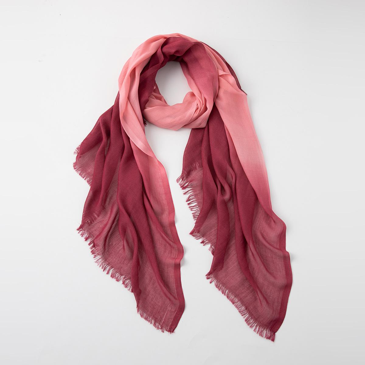Versatile Women s Tie-Dye Viscose Scarf: Breathable Summer Shawl  Sun Protection кларет