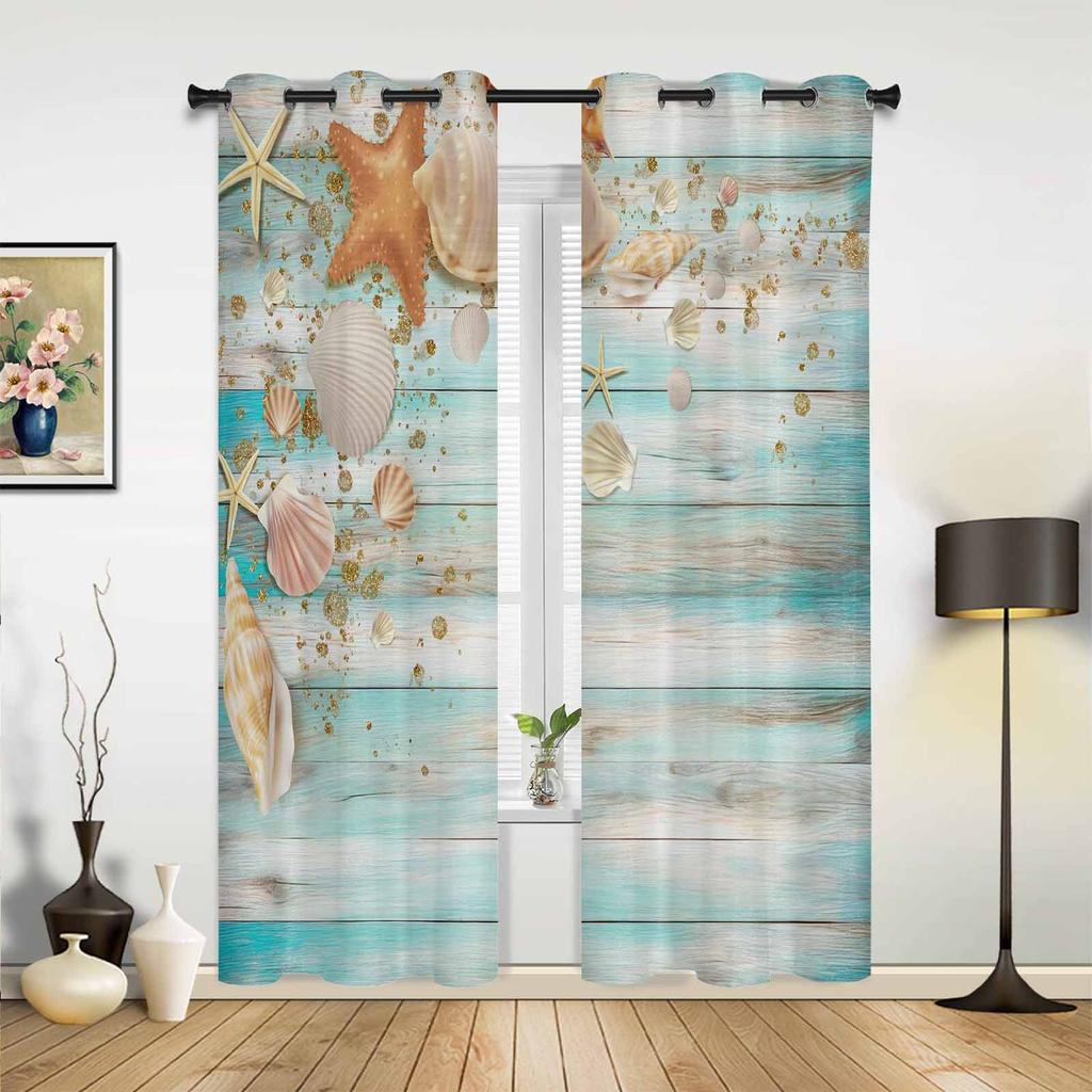 Wood Door Window Curtain Home Decor Curtains for Living Room Bedroom Kitchen Curtain Panel