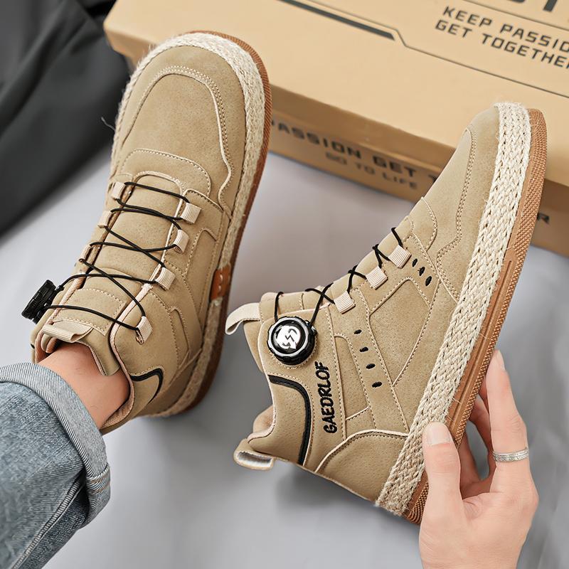 

Martin boots men s shoes autumn and winter high-top rotating button trendy brand retro tooling casual flat shoes outdoor sports waterproof 44