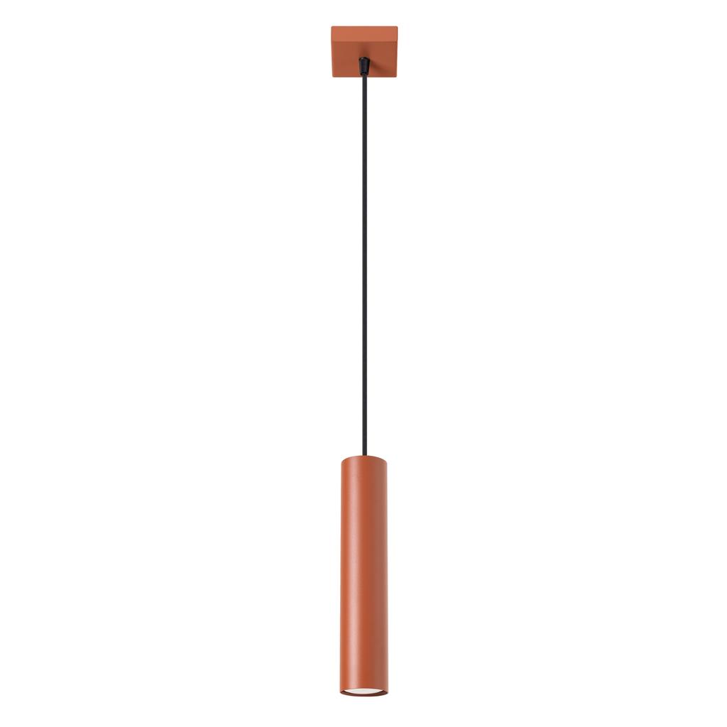 Lampa Wisząca Nowoczesna Ochra Czerwona Tuba 30 Cm Do Jadalni Kuchni Nad Wyspę 1Xgu10 10W Lagos Sollux Lighting