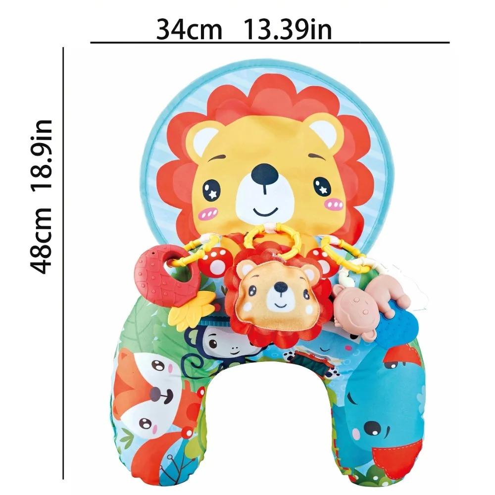 2-in-1 Baby Bauchlage Kissen Spielmatte Frühe Taktile Spielzeuge für Säuglinge Rutschfestes Baby Stützkissen Geschenke für Neugeborene Kleine Jungen Mädchen