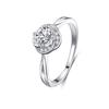 S925 Sterling Silver Women's Ring - White Gold Electroplated, Classic Rose Design, Light Luxury Finger Jewelry