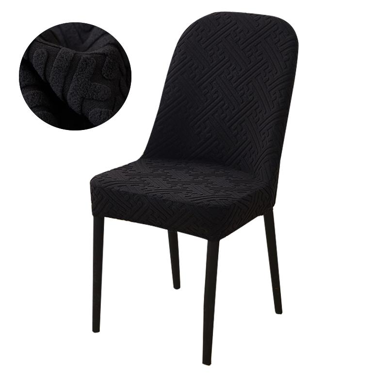 Jacquard Curved Dining Chair Cover Spandex Elastic Seat Cover Stretch Chair Covers for Hotel Banquet Restaurant Kitchen Wedding