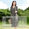 Shangdu Bila Floral V-Neck A-Line Chiffon Midi Dress