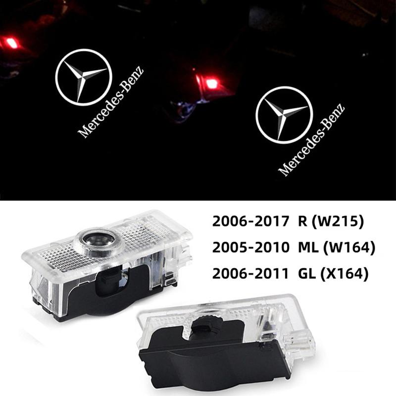 CRZ1 2Pcs Car Door Projector Lamp Door Welcome Light for Mercedes Benz R ML GL Class W215 W164 X164 2019 Auto Spotlight Accessories