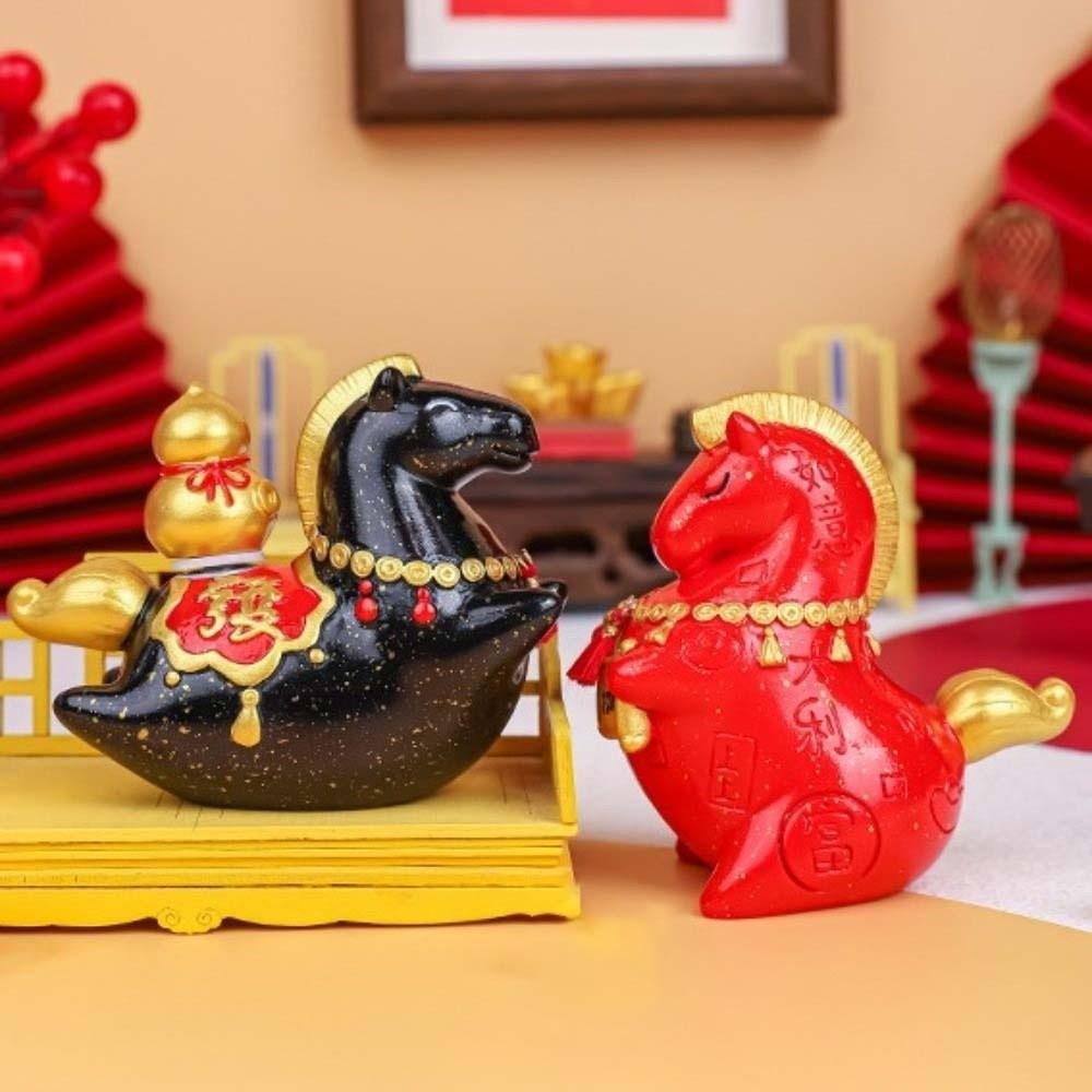 Chinese Style 2026 Horse Year Mascot Resin Horse Figures Ornament Horse Statue  Spring Festival