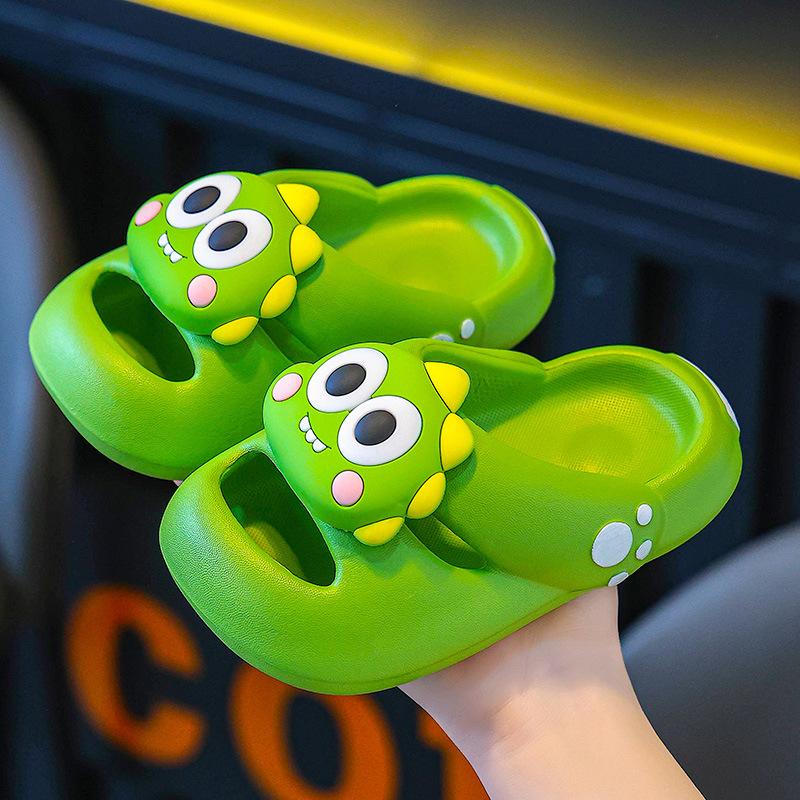 

Children s summer non-slip indoor silent outdoor sandals for boys and girls, cartoon beach slippers 24-25Inner Length16cm трава зеленый